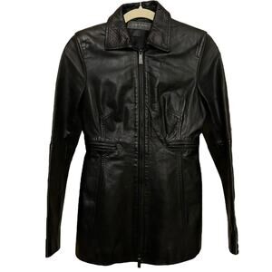 Vintage Black Leather Jacket Size 8‎